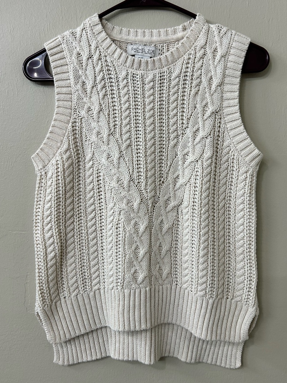 Rachel Zoe Cable Knit Sleeveless Sweater Vest Sz XS